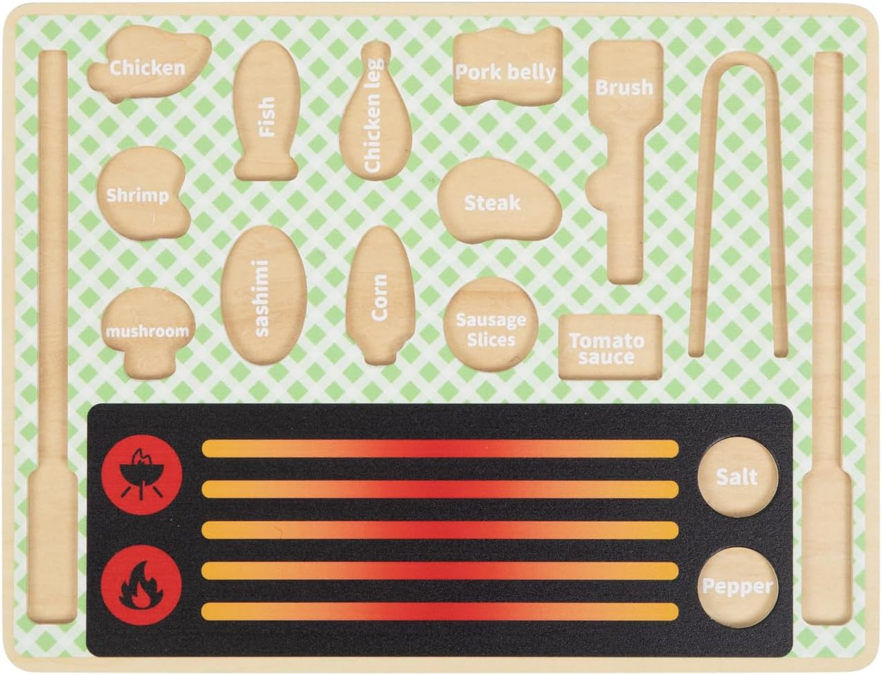 Tooky Toy TJ454 Grill Play Set: Quality Pretend Play Wooden Set Great for Travel for Ages 3+ image number 5