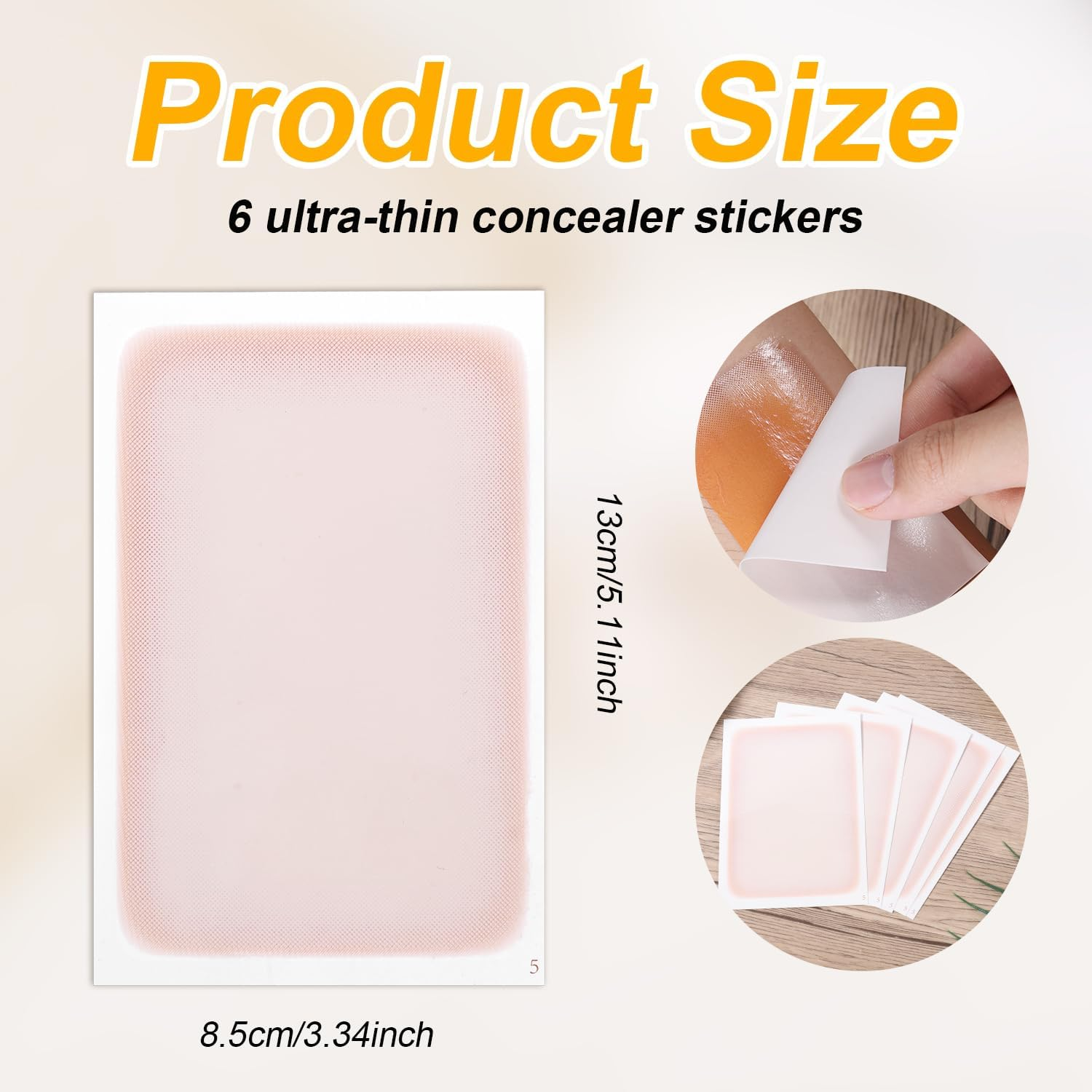 Gosknor 6Pcs Tattoo Cover up Patch, Waterproof Invisible Tattoo Cover up Stickers Natural Breathable Sweatproof Body Concealer Makeup Patches (Dark Skin Tone) image number 2