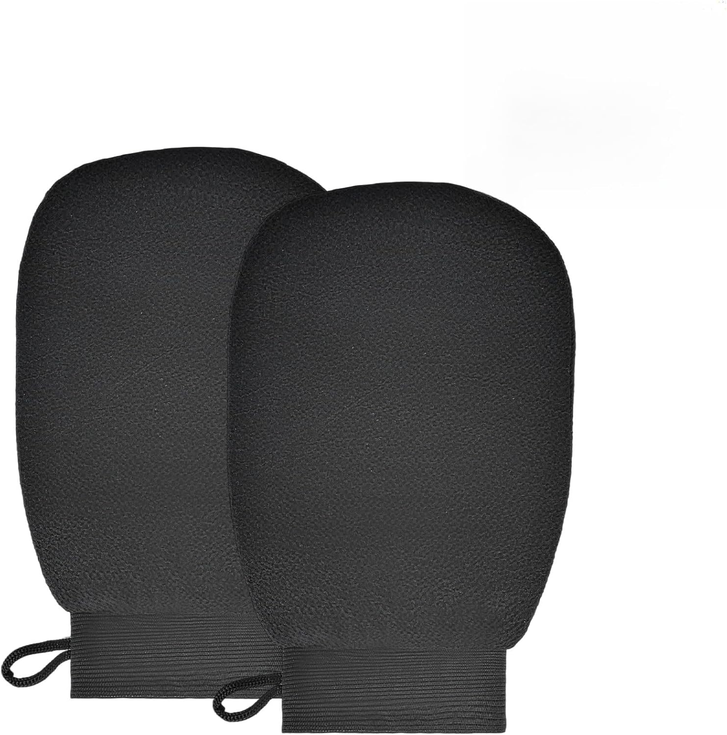 AIAOO 1 Pair Korean Exfoliating Mitts & Gloves, Dual-Sided Body Scrub Mitt for Deep Clean, Reusable Soft Shower Exfoliating Towel for Women Men Adults Teens (Black, 21X15Cm) image number 1
