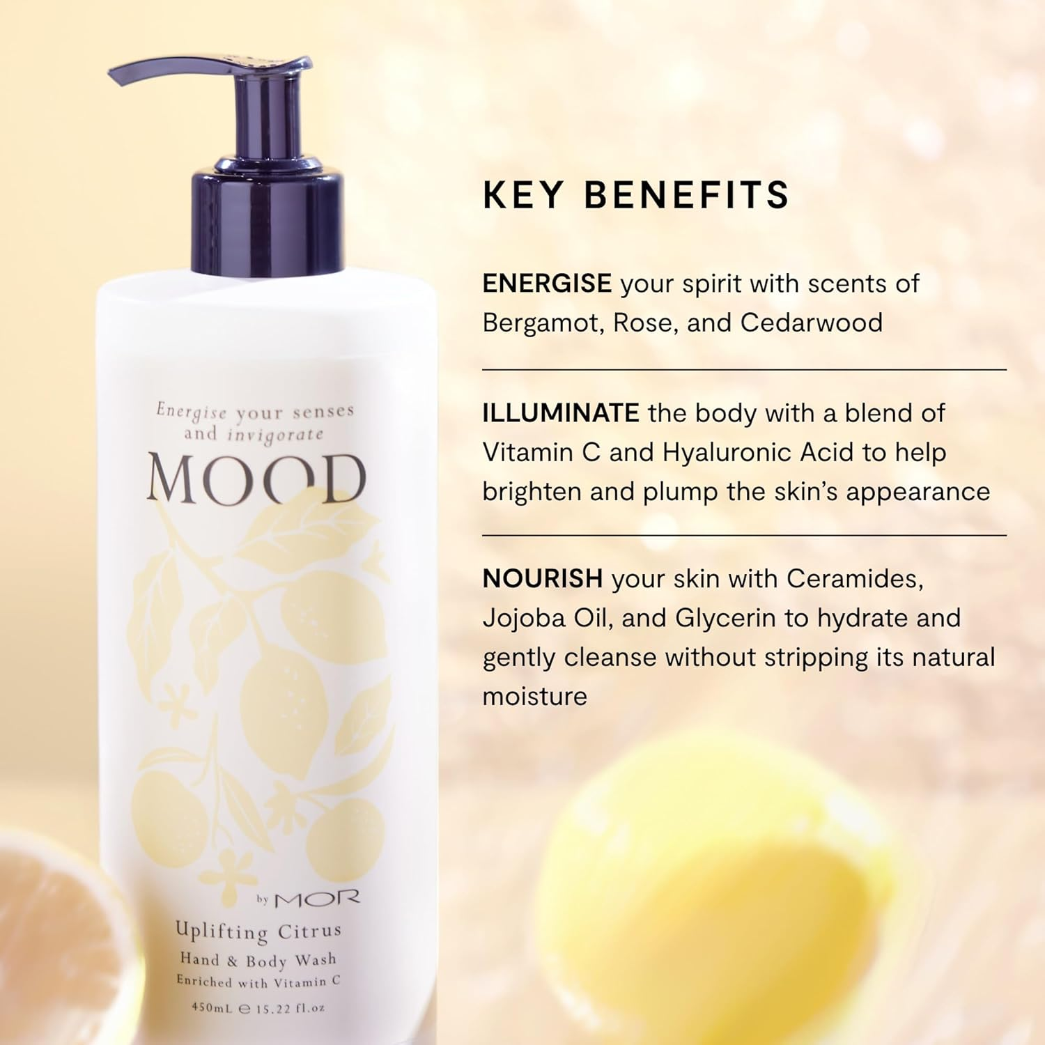 MOR Mood Uplifting Citrus Hand & Body Wash 450 Ml image number 3
