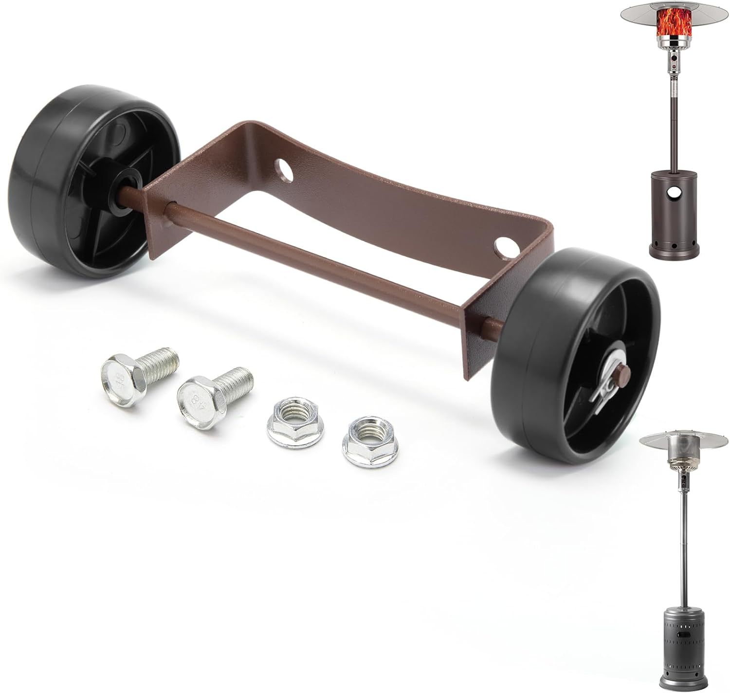 Outdoor Heater Replacement Parts, Upgraded Version Patio Heater Wheel Kit(Sturdy Solid Wheels), Universal Movable Wheel Suitable for Most Outdoor round Stand up Propane Heater