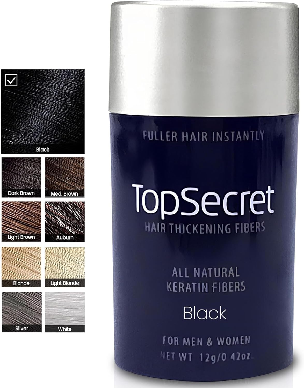 Top Secret Hair Thickening Fibers -Regular Size Refill (.42 OZ.) White