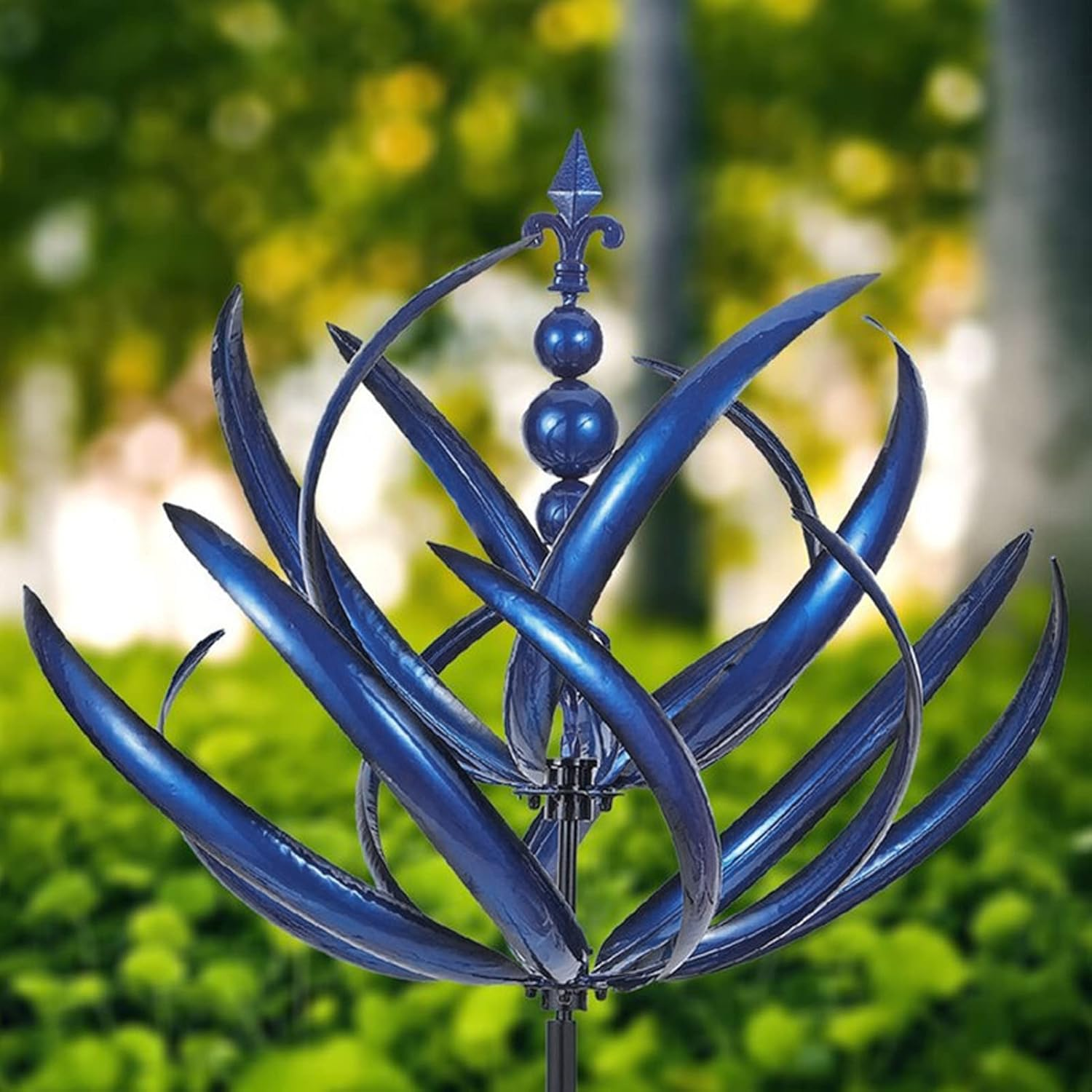 Wind Spinners, 7.9 X 35.4In Iron Yard Garden Wind Spinners Outdoor Metal Wind Spinners Beautiful Wind Sculptures Spinners for Yard Garden Outdoor Decoration image number 3