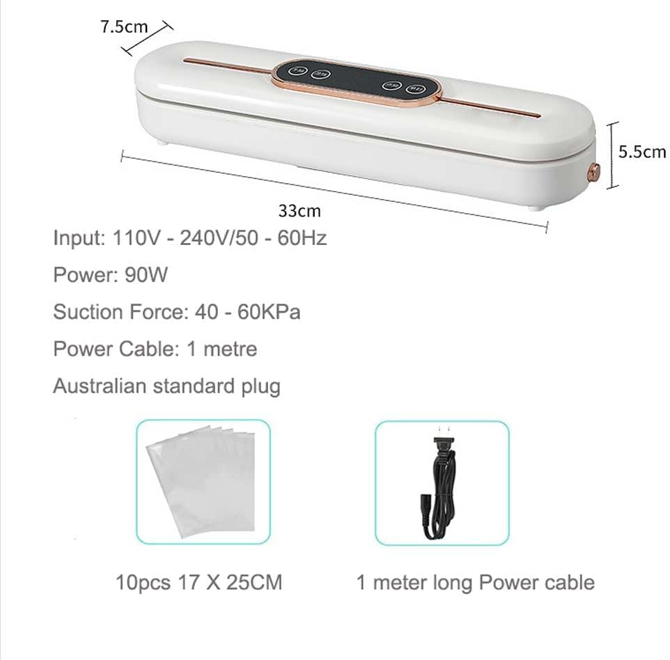Vacuum Sealer,Equipped with 10 Vacuum Sealed Bags,Fully Automatic Dry and Wet Dual Use Food Vacuum Sealer Machine,One Click Intelligent Operation,Digital Display,Super Strong Suction Power image number 5