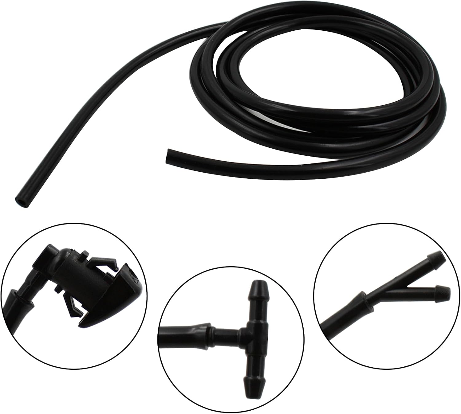 Acbbmns Car Front Windshield Washer Nozzles Spray Wiper Jet with 2M Hose and Hose Connectors Compatible for Jeep Grand Cherokee