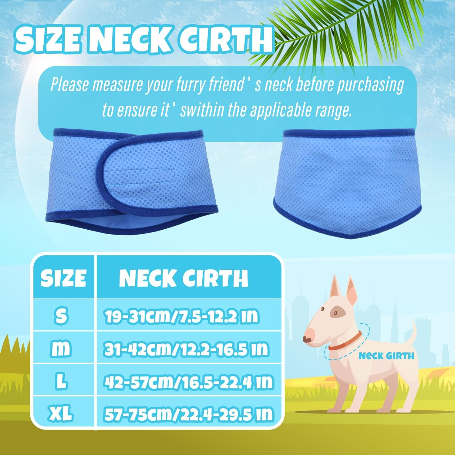 2 Pack Dog Cooling Bandana, Instant Dog Cooling Scarf, Adjustable Cooling Collar for Small Medium Large Summer (Blue, M) image number 3