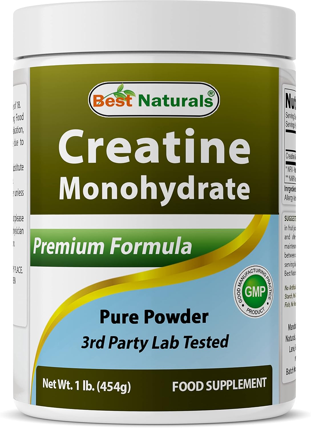 Best Naturals Creatine Monohydrate 1 Lb Powder image number 1