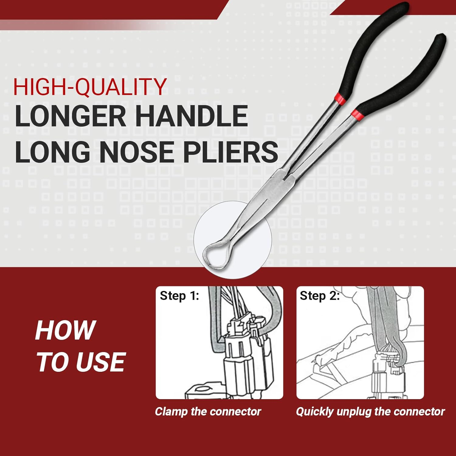 3PCS Electrical Disconnect Pliers Automotive Electrical Connector Pliers Upgraded Spark Plug Pliers Carbon Steel Hose Removal Plier Universal Fuel Line Plier for Car image number 1