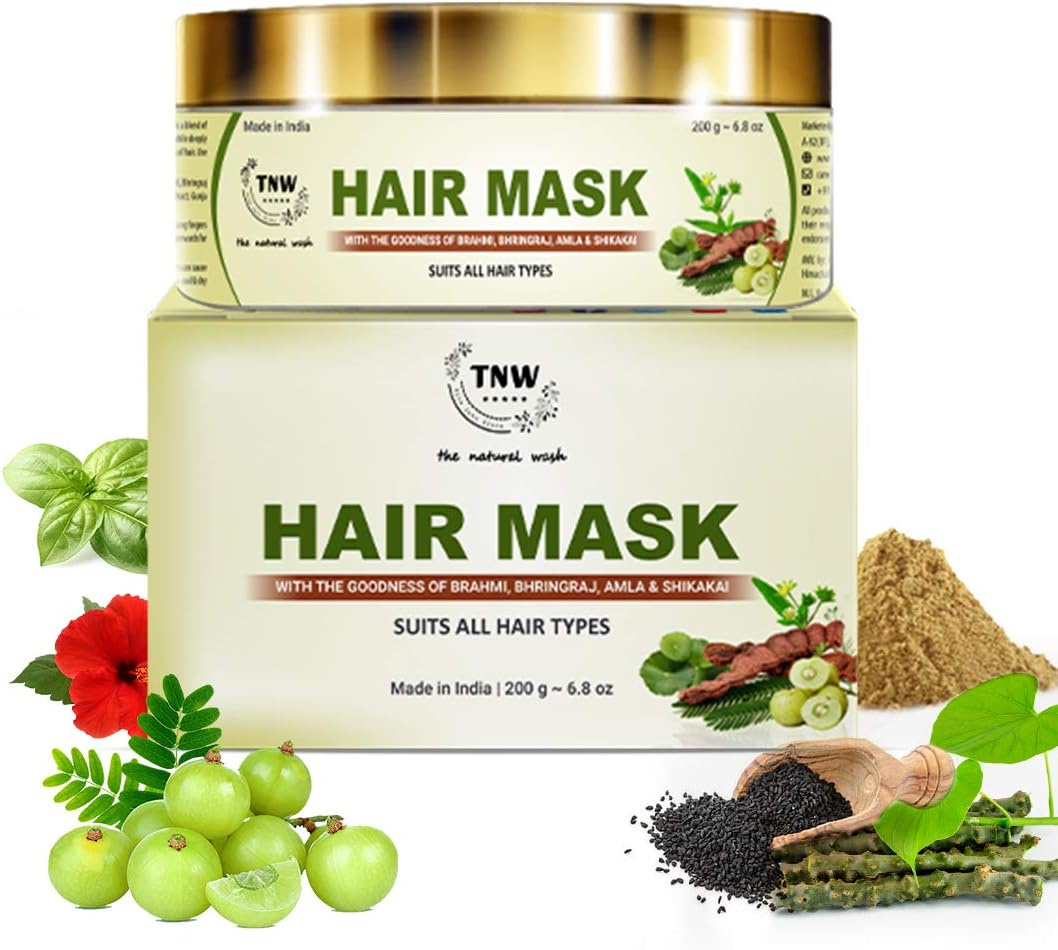 TNW-THE NATURAL WASH Hair Mask with Goodness of Brahmi, Bhringraj, Amla & Shikakai for Dry and Damaged Hair Provides Deep Conditioning & Hydration for Healthier Looking Hair 200 Ml image number 1