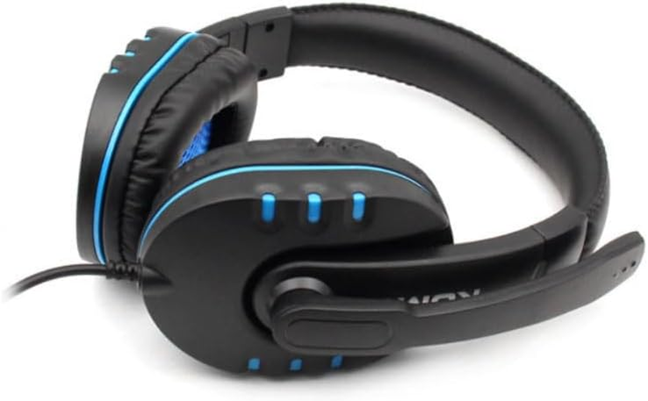 PRENDELUZ Blue Gaming Headphones for Long Hours of Gaming, Wired Headphones and Microphone image number 1