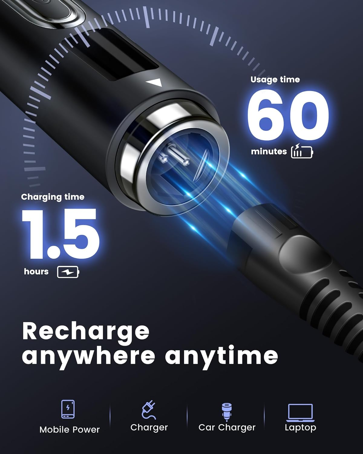 NUBACK Electric Back Shaver for Men, 3 in 1 Cordless Back Hair Trimmer for Men with Extendable Long Ergonomic Handle, Body Groomer Razor with Wider Blade (Black)