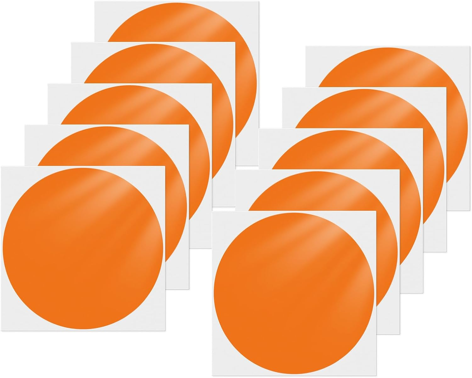 Orange Dot Stickers 6 Inch Vinyl Self-Adhesive Colored Circle Labels Removable Waterproof Coding Decals round Tag for Boxes Coloring Organizing Marking 10 PCS image number 5