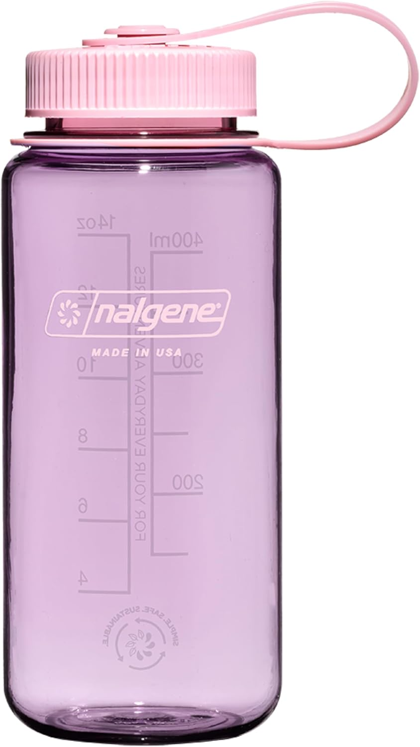 Nalgene Sustain Tritan Bpa-Free Water Bottle Made with Material Derived from 50% Plastic Waste, 16 OZ, Wide Mouth, Purple