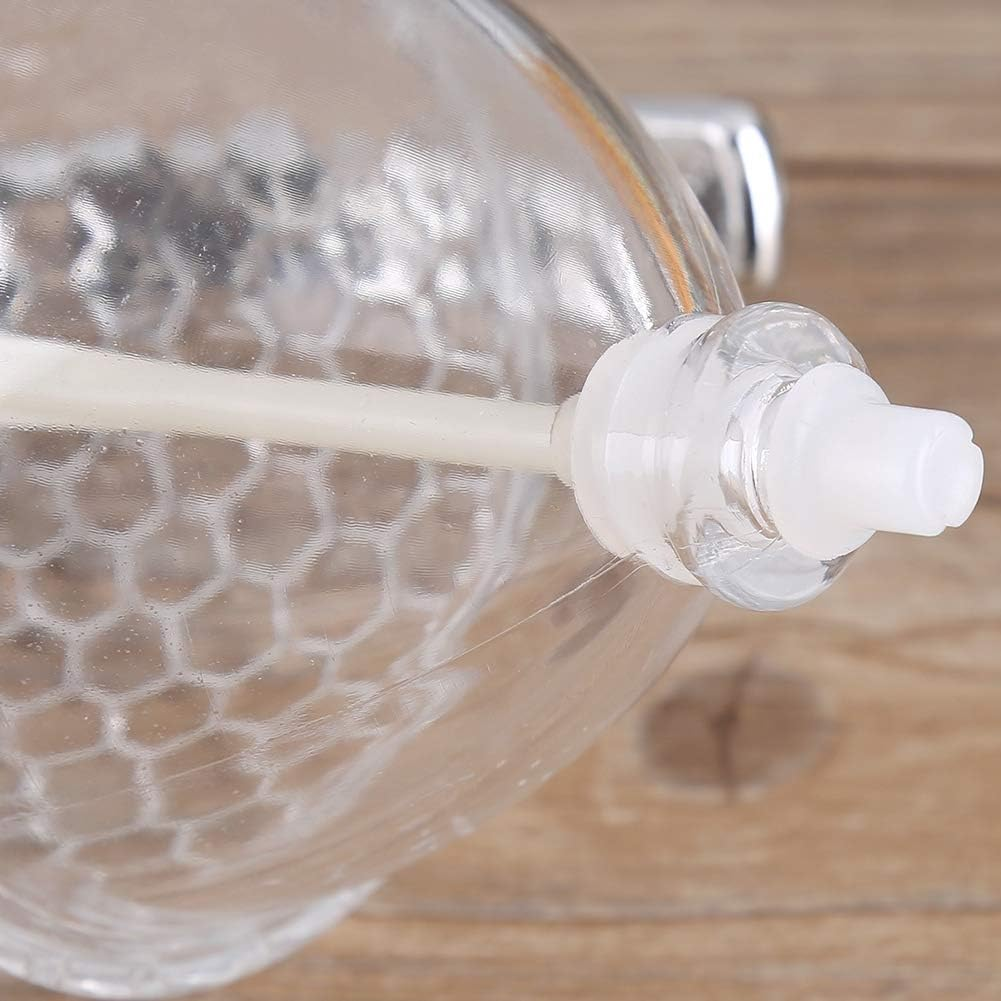 Honey Dispenser, 200Ml Glass Syrup Dispenser Pot No Drip with Stand, Vintage Transparent Acrylic Honey Glass Container for Tea Milk Pancakes image number 6