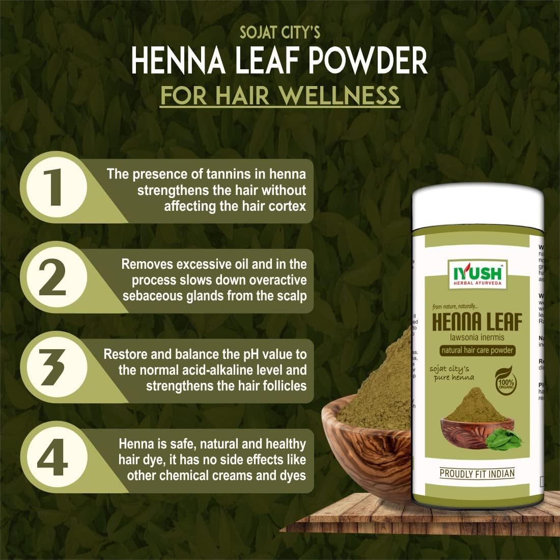 IYUSH Herbal Ayurveda Amla Shikakai Reetha Powder for Hair with 13 Natural Herbs and Natural Henna Powder for Hair &ndash; 500Gm | Hair Volume Powder | Hair Pack for Hair Growth | Hair Powder | (250Gm Each) image number 5