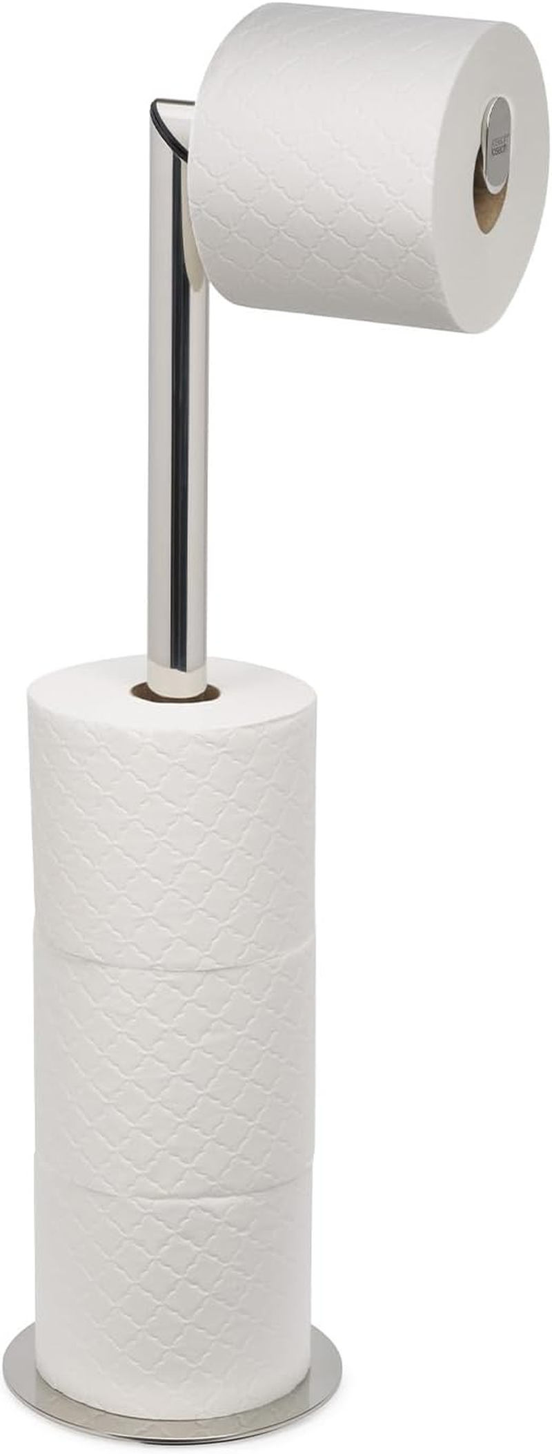 Joseph Joseph Easystore Luxe Stainless Steel Concealed Toilet Roll Holder Stand Storage with Lid, Hods up to 3 Rolls image number 1