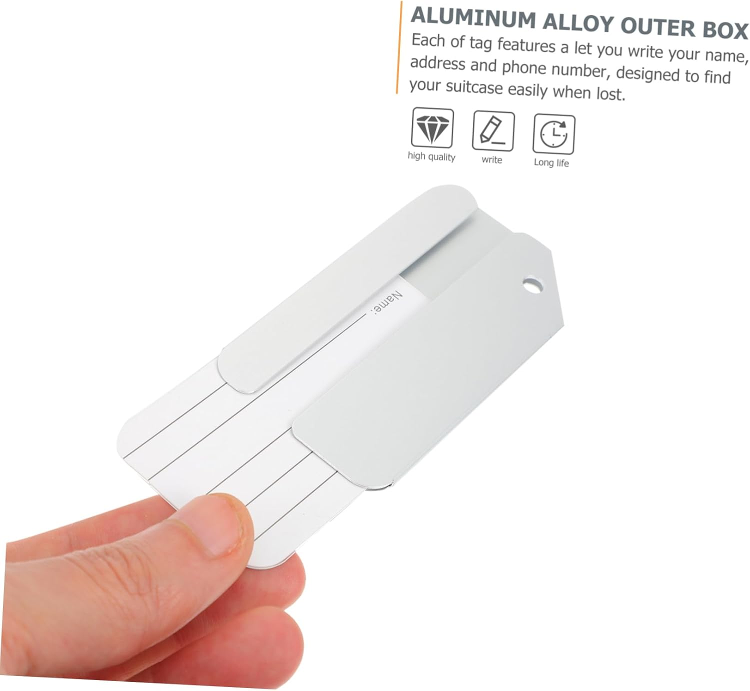 6Pcs Aluminum Alloy Luggage Tags Lightweight Suitcase Identifier with Privacy Design for for Bags Backpacks Key Rings Travel Accessories for Quick Luggage Identification image number 2