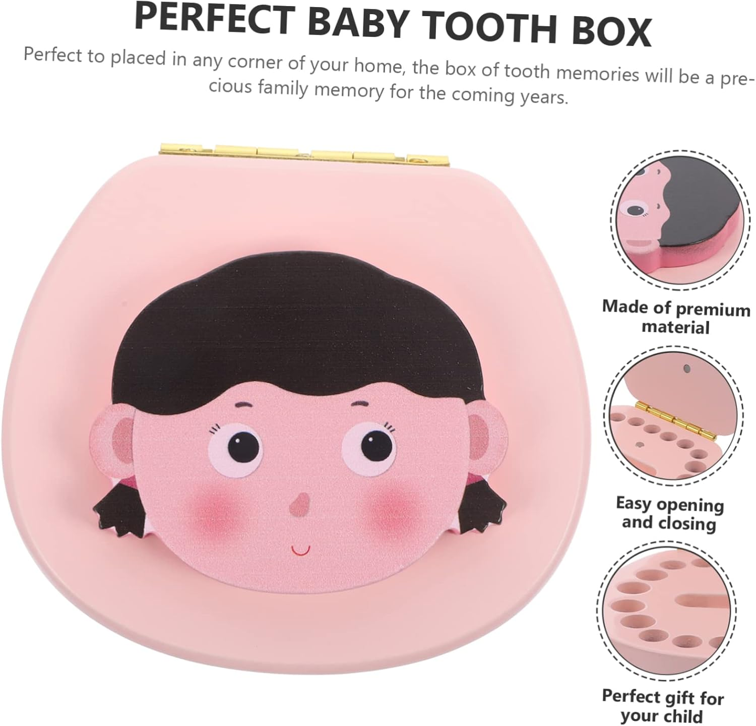 Boys and Girls Tooth Keepsake Box of Tooth Organizer Fairy Box Trinket Fetal Hair Saver image number 2