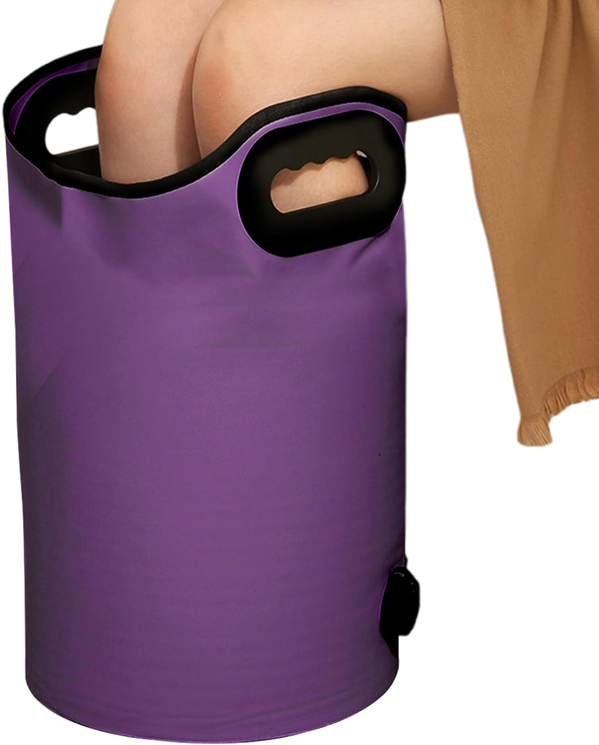 Foot Bath - 23L Foldable Waterproof Spa Bucket - Foldable Foot Bath with Drainage Holes,For Travel Home Care Circulation Cleaning Shower Camping - Dark Purple image number 3