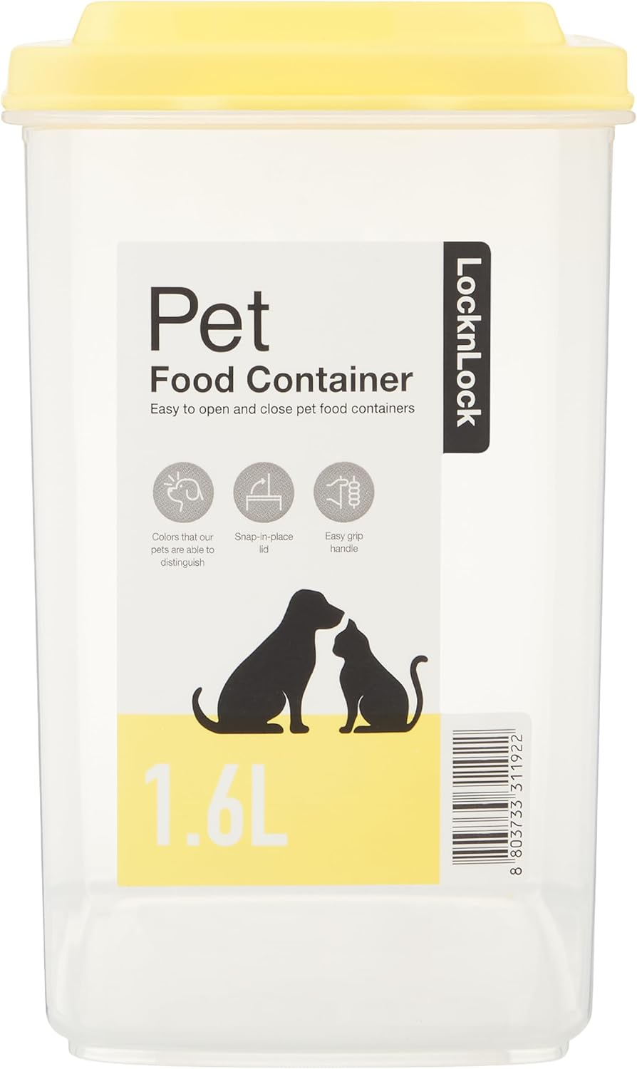 Locknlock Flip Top Pet Food Storage Container, 1.6 Litre Capacity