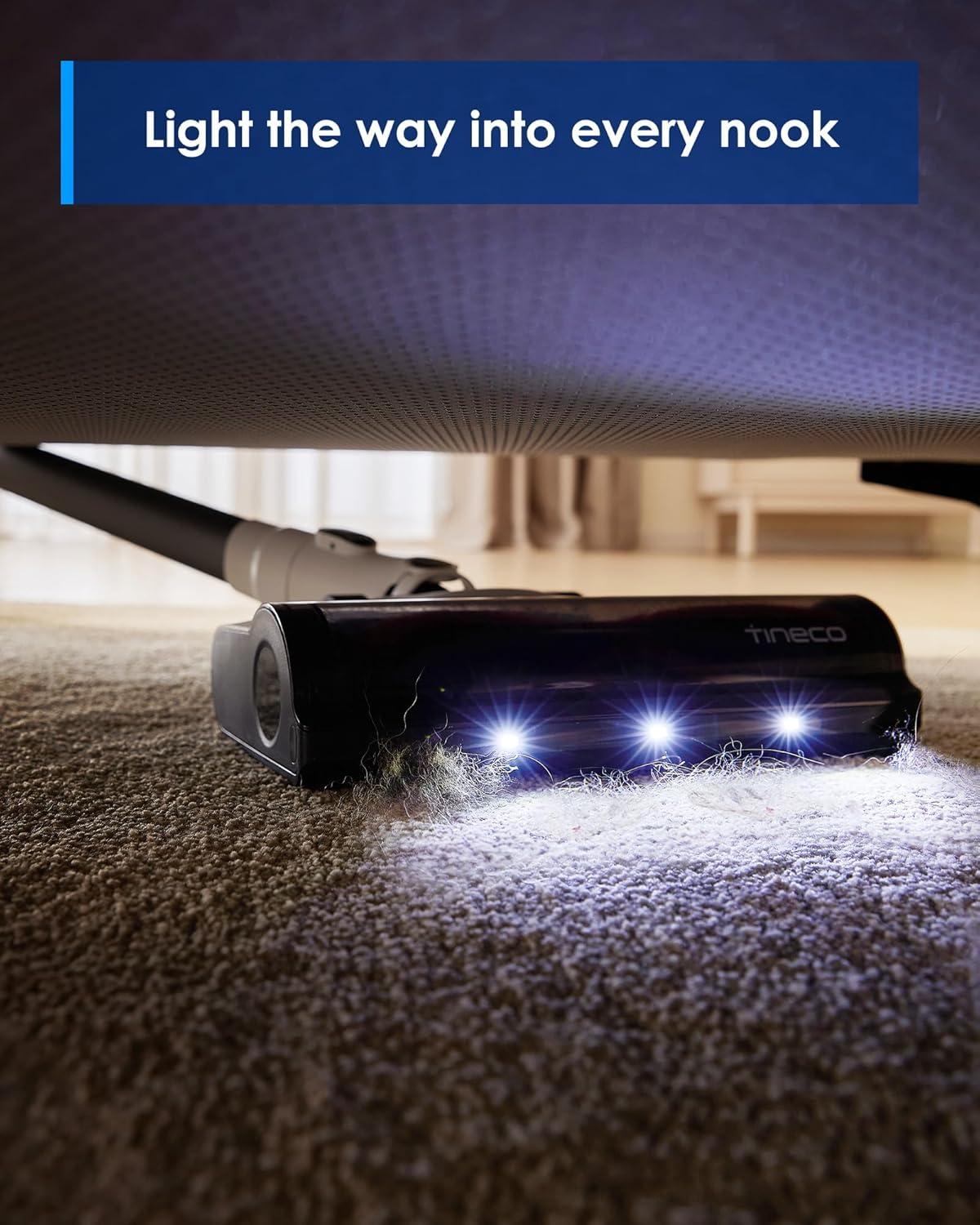 Tineco Pure One A30S 500W Cordless Stick Vacuum Cleaner, 160AW Suction, 60Min Runtime, 1L Larger Dustbin, Zerotangle Brush, Purecyclone Tech, LED Headlight image number 4