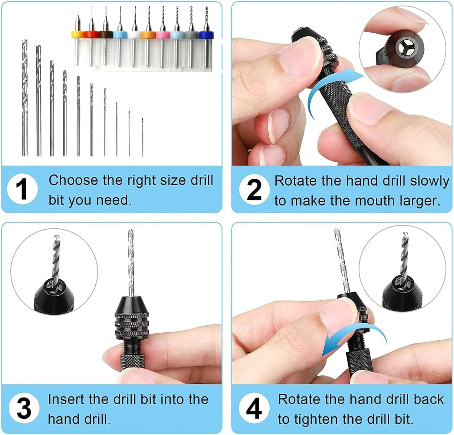 KEWAYO 10Pcs PCB Drill Bits Set Spiral Flute Carbide 0.3Mm-1.2Mm Micro Drill Bits 1/8" Shank for Print Circuit Board Stone Dremel Jewelry CNC Punching Engraving image number 2