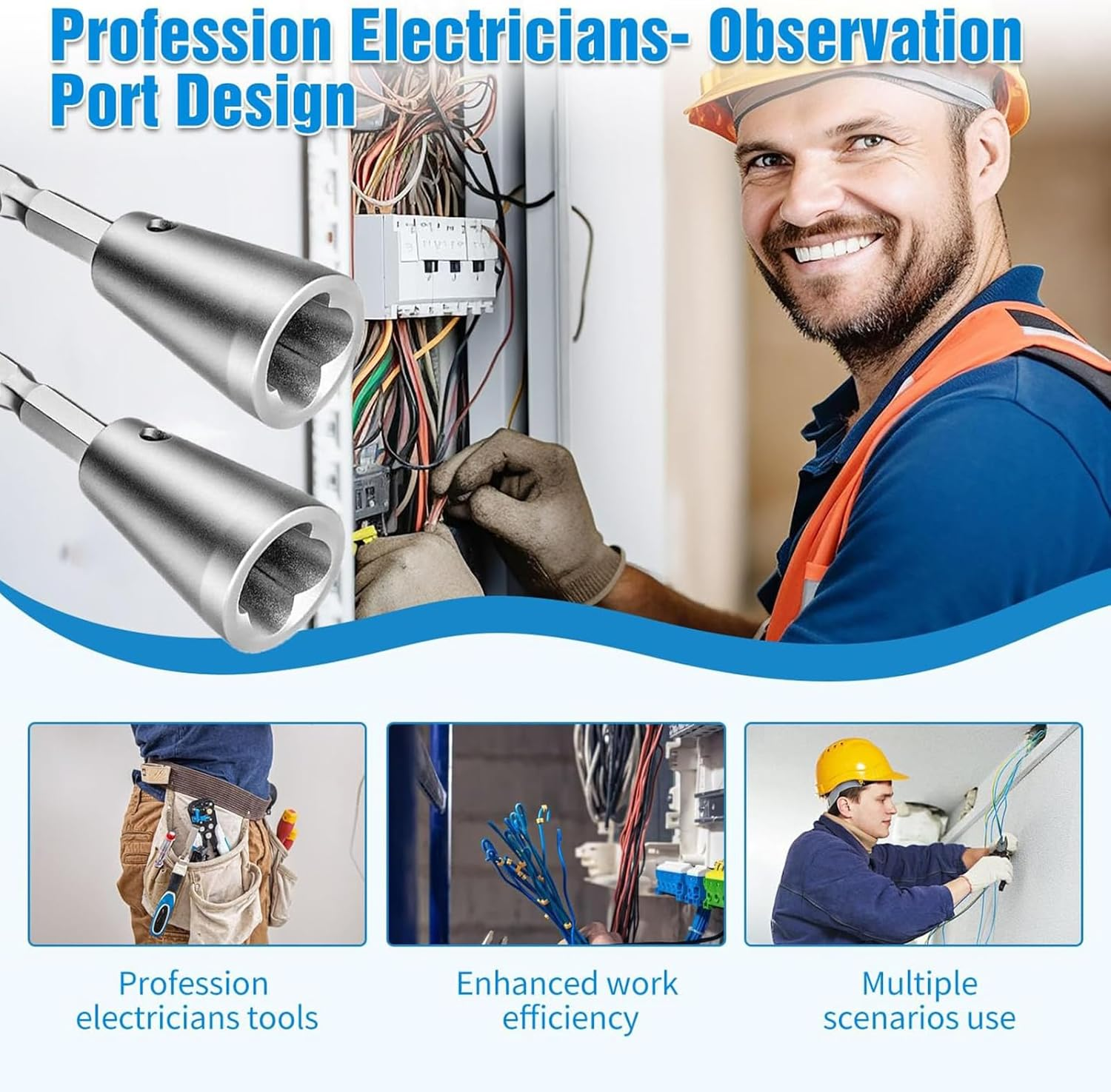 Nlvnmv 2 Pcs Wire Twister Tool for Drill, 6 MM Hex Shank Connector, Wire Nut Twister for Efficient Cable Handling, Electrical Power Drill Accessory image number 3