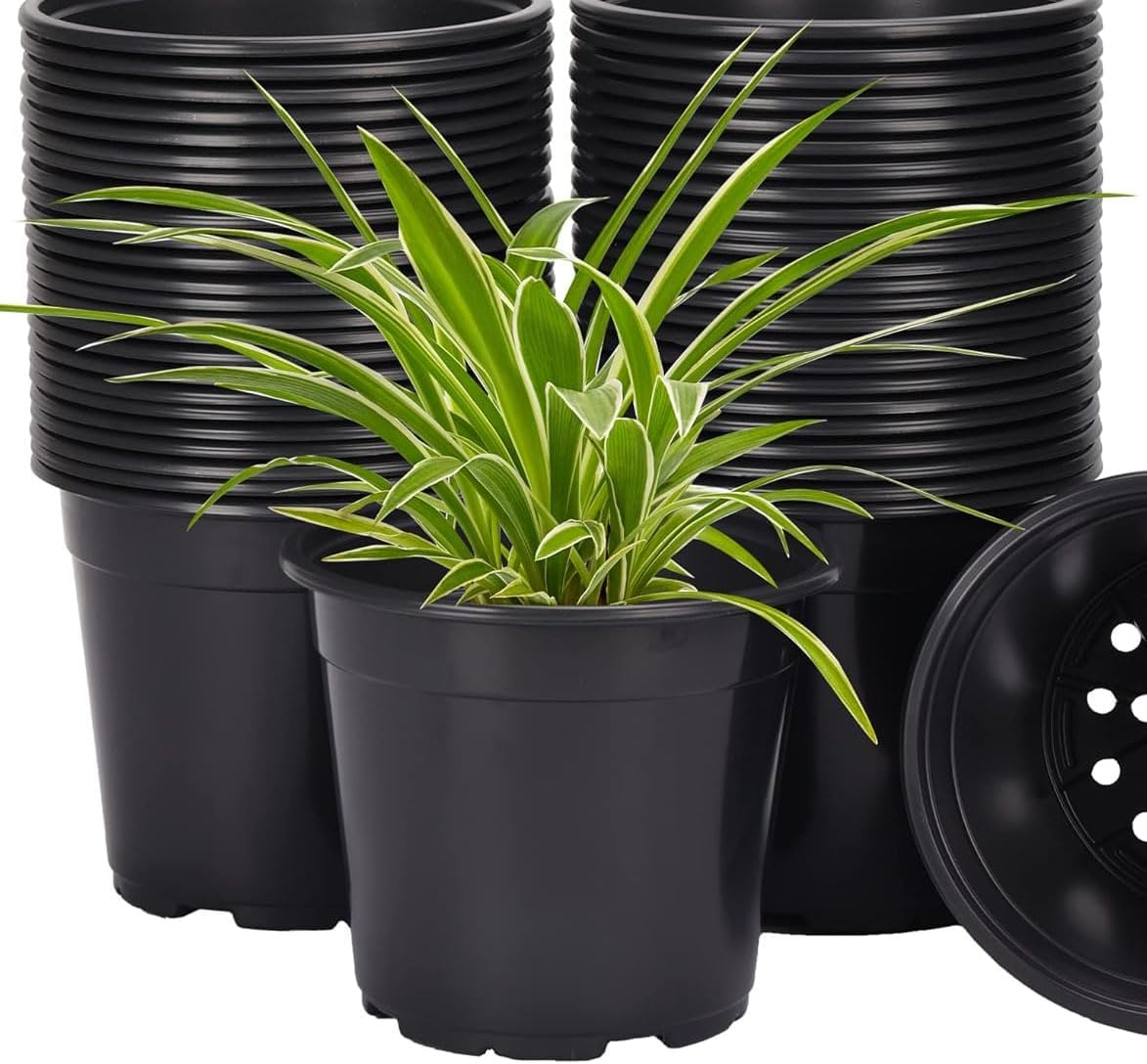 20 Pack Small Nursery Pots,Black Thick Seedling Pots,Plant Pots with Drainage Holes for Indoor Outdoor,Plants Decorative Planters for House Plants image number 5