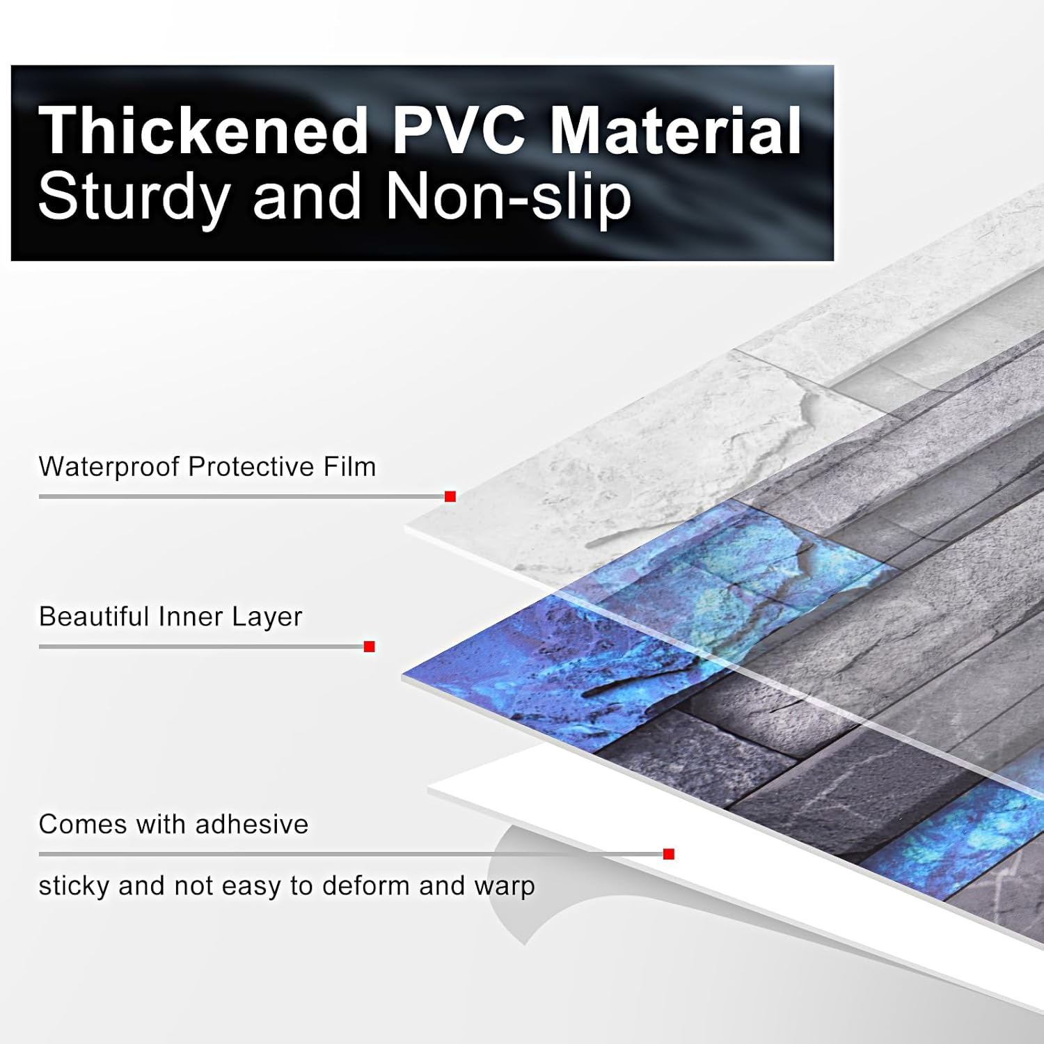 Ztowoto 12 PCS Tile Stickers Self Adhesive,Waterproof Peel and Stick Wall Tiles 30X15 Cm，Non-Slip 3D Stick on Tiles，Self Adhesive Wall Tiles for Bathroom Kitchen Living Room Bedroom (12, Blue-Gray) image number 5