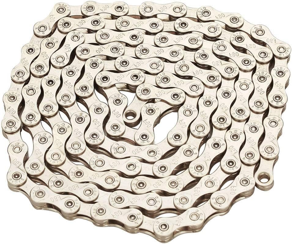 6/7/8-Speed Bicycle Chain Adjustable Cycle Bike Chain 1/2 X 3/32 Inch 116 Links for Mountain Road Cycling (4.9Ft) image number 1