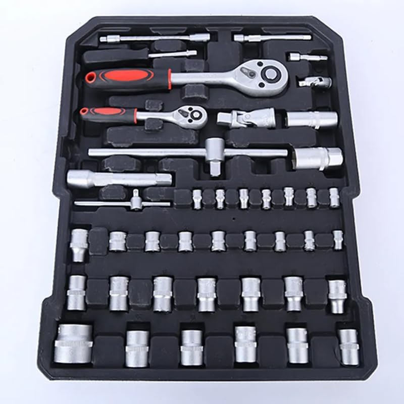 499PC Tool Kits Household Tools Kit Box Trolley Carry Toolbox Storage Set image number 6