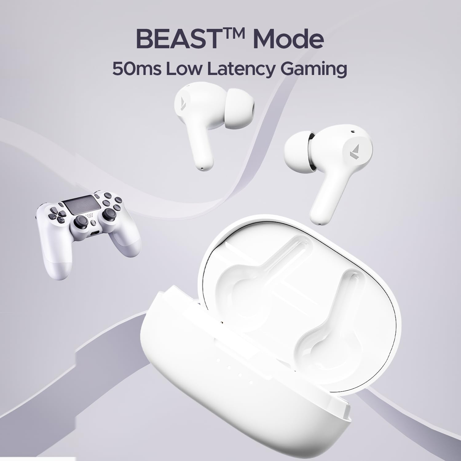 Boat Airdopes 71 TWS Earbuds with 40 Hours Playtime, Dual Microphones with Enx, ASAP Charge, IWP, Beast Mode with Low Latency 50Ms, IPX4 and Pocket ID (Frosted White)