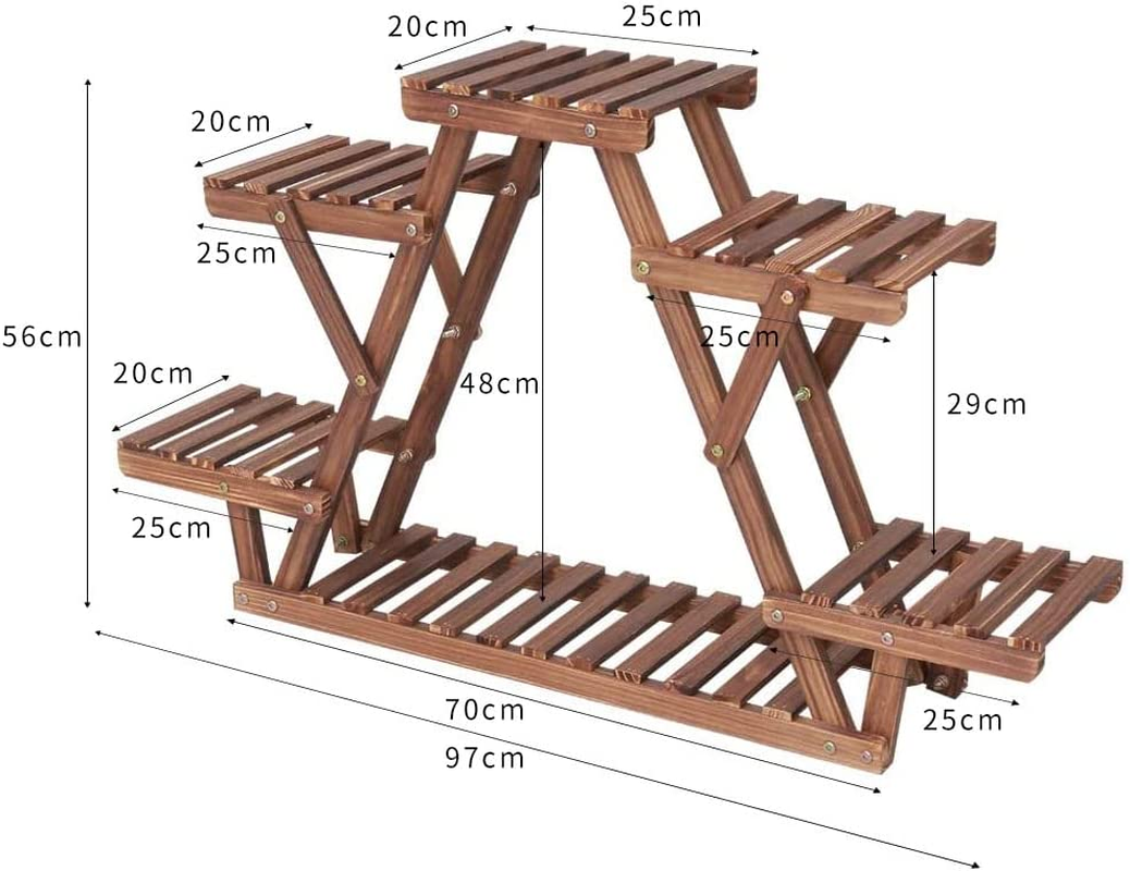 Heavy Duty Pine Wood Plant Stand Triangle In-Outdoor Flower Succulent Pots Shelf image number 3