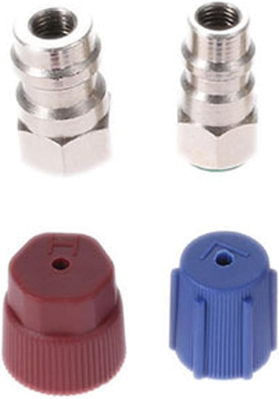 R12 to R134A Conversion Kit - R12 to R134 a High/Low AC Fitting Port Retrofits Conversion Adapter,Quick Coupler A/C 90&deg; Fitting, High and Low Side R-12 to R-134A Retrofits with 2PC - 5 Pcs Single Attribute image number 7