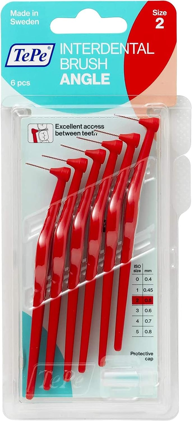 Tepe Size 2 0.5 Mm Interdental Brush Angle - Pack of 4, Total 24 image number 2