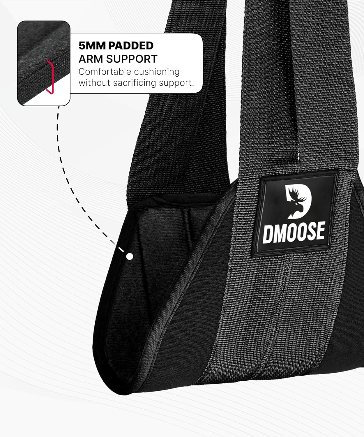 Dmoose Fitness Hanging Ab Straps for Pull up Bar & Core Strength Training - Thick Padded Arm Strap for Ab Swing with 2 Rust-Resistant Carabiners - Pull up Straps for Ab Workouts at Home and Gym - .Gray image number 5