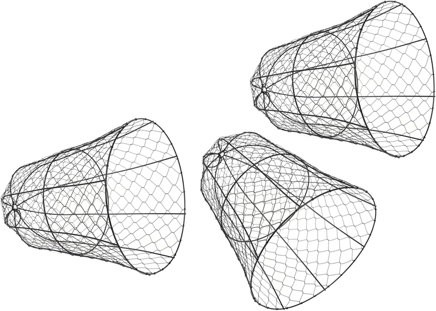 10 Packs Black Garden Chicken Wire Cloche Cover with Top Hook, Bell Shape Design, Iron Material for Effective Plant