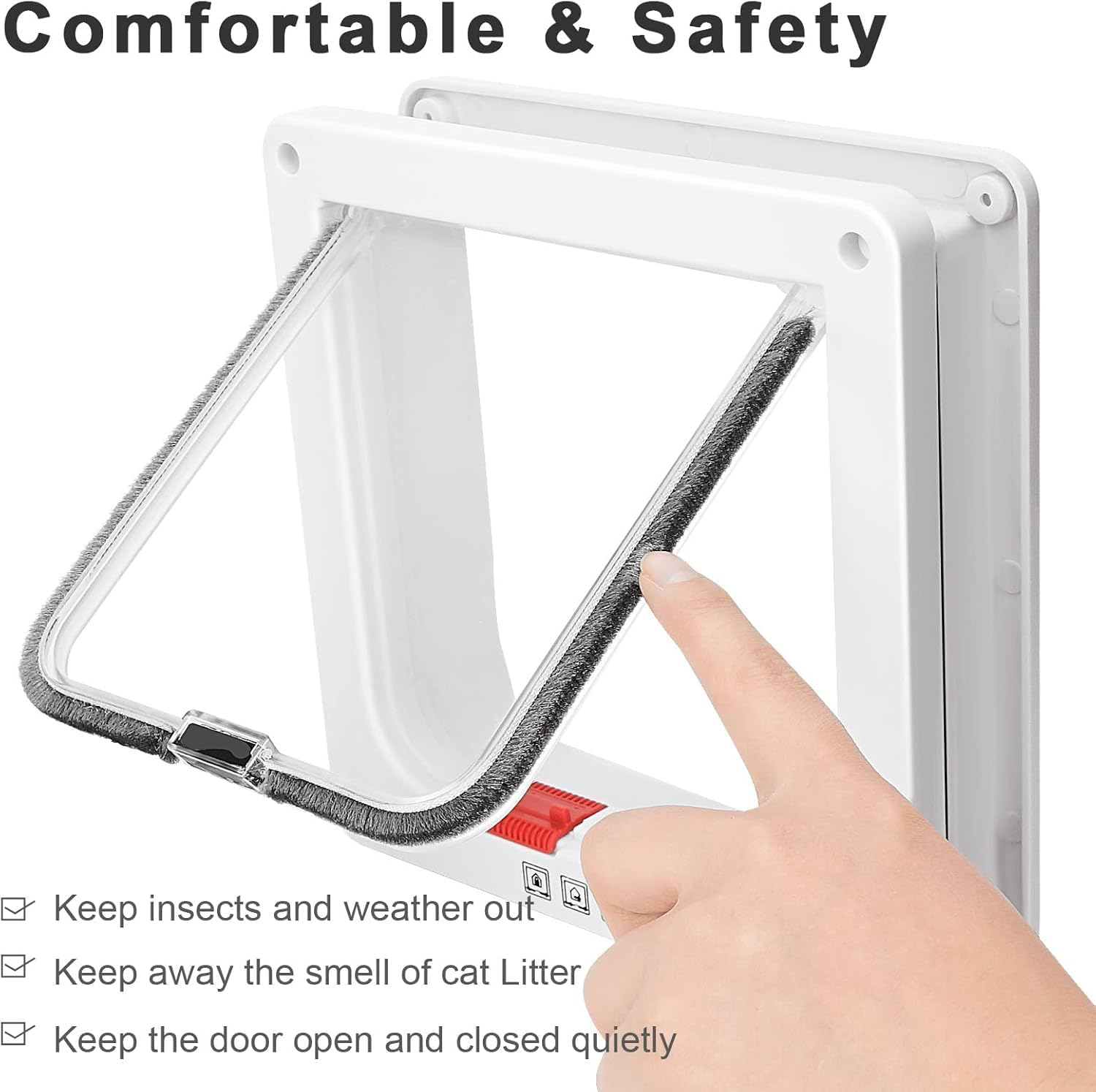 YAKESD Convenient Cat Flap Door for Interior Doorssafety,Pet Door with 4 Way Lock, Waterproof Pet Door Kit Ideal for Kitten & Small Dog (XL) image number 2