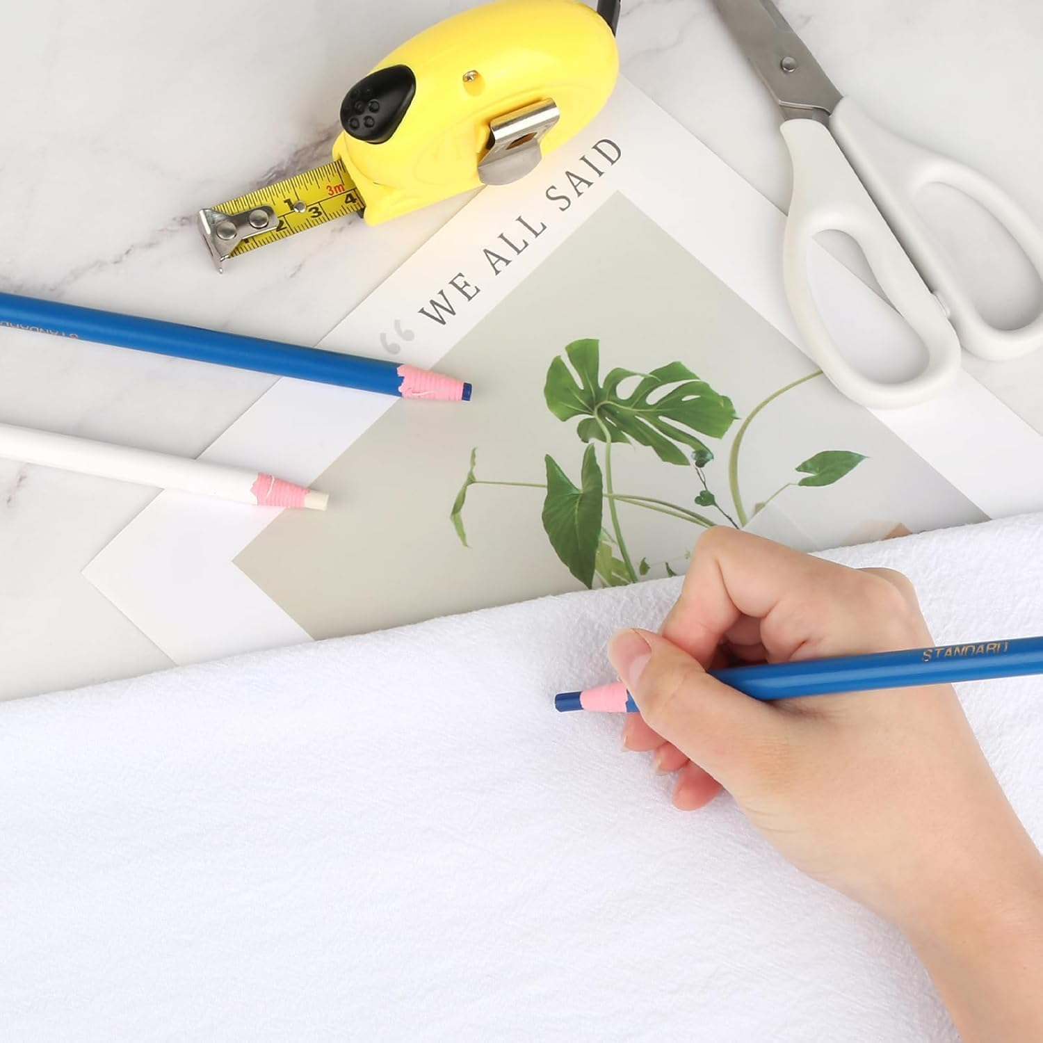 Sewing Mark Chalk Pencils, 12Pcs Tailor'S Chalk Pens Sewings Marking Pencil, Sewings Marker Tracing Pencil,Sewing Marking Tailor Pencils for Fabric image number 6