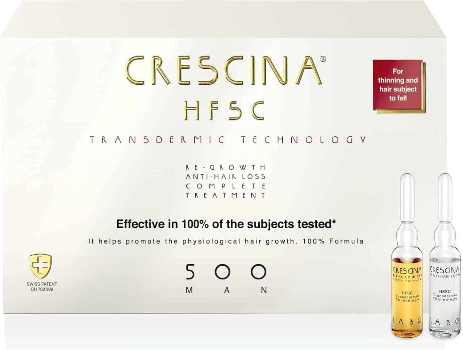 CRESCINA HFSC TRANSDERMIC Technology Ampoule Complex for Restoring Hair Growth and against Hair Loss for Men, 500, N 10+10 image number 3
