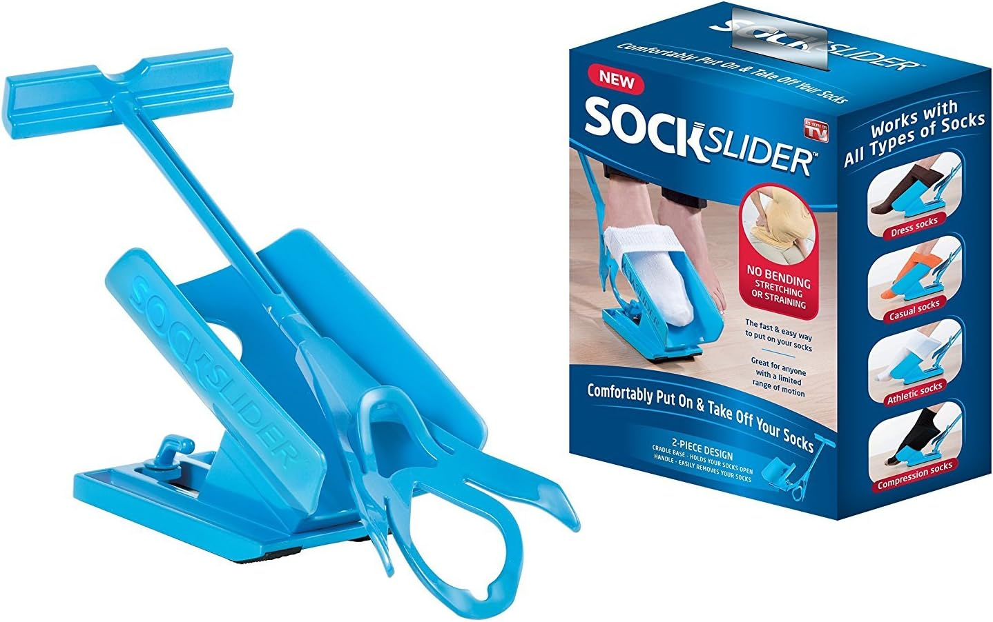 Sock Slider - the Easy On, Easy off Sock Aid Kit Shoe Horn Pain Free No Bending, Stretching or Straining System That Packs up for Convenient Travel image number 4