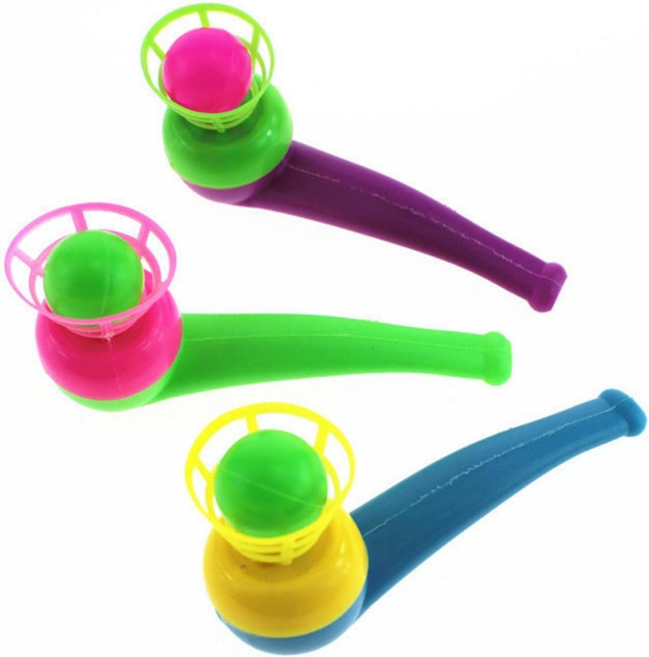 3Pcs Random Color Floating Blow Pipe & Balls Game, Balance Blowing Toys - Stress Reliever for Toddlers to Adults image number 3