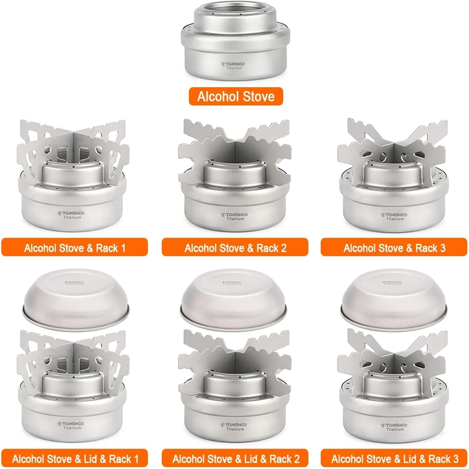 Portable Mini Tc4 Alcohol Stove W/Lid Cross Stove Stand Rack Outdoor Camping Hiking Backpacking Cook Alcohol Stove(Stove Lid Rack 2) image number 4