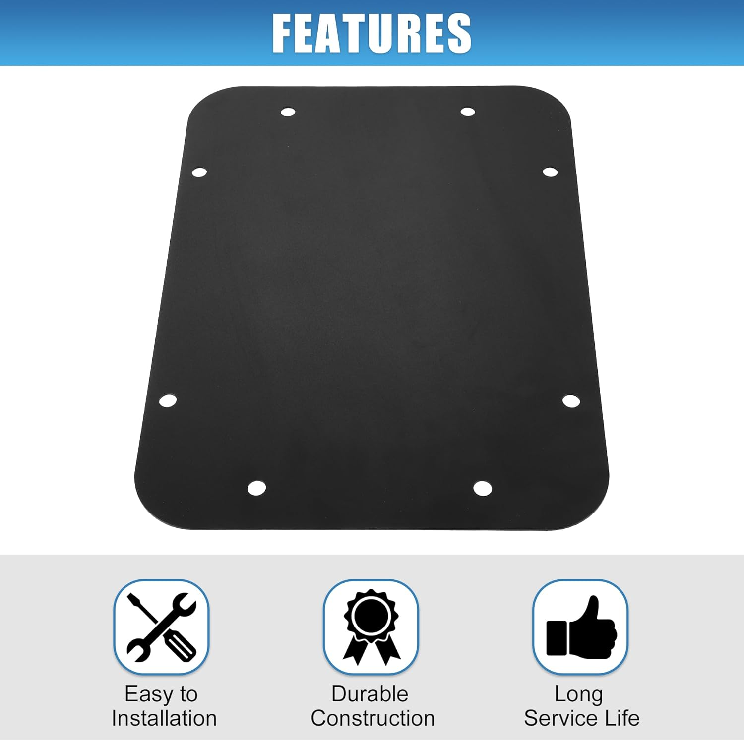 X AUTOHAUX Rear Spare Tire Carrier Delete Filler Plate with Tailgate Rubber Plug and Bolts for Jeep Wrangler JK JKU 2007-2018 Tailgate Plug Vent Plate Cover Metal image number 5