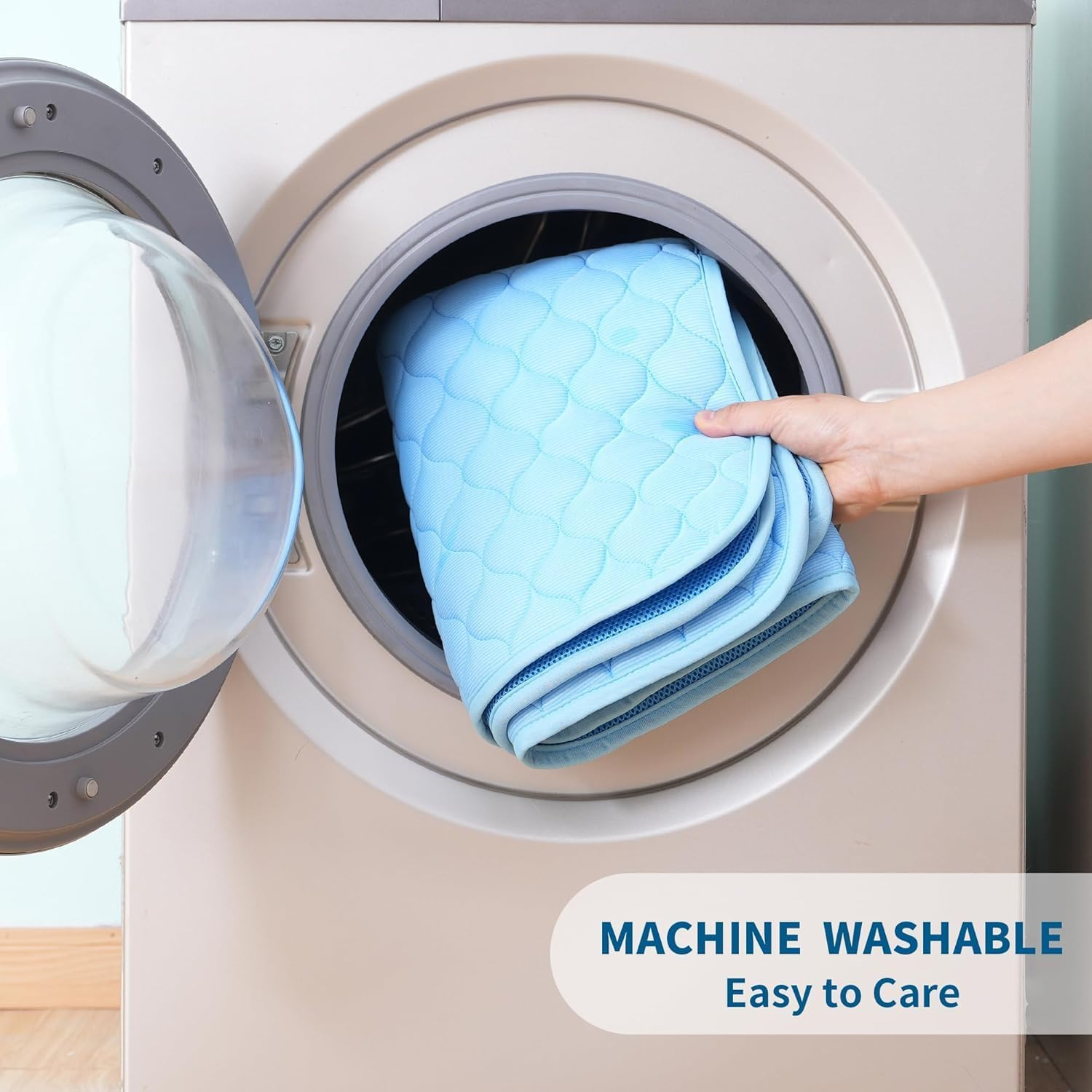 Self Dog Cooling Mat, Washable Ice Silk Cooling Mat for Small Medium Large Dogs and Cats, Pet Sleeping Pad for Crate, Bed, Indoor, Car Seats，100 * 75 (L)