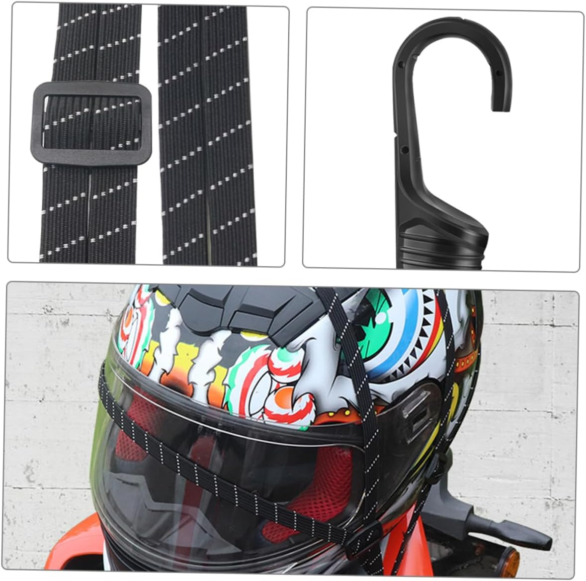 ERINGOGO Adjustable Nylon Ropes Hooks 4Pcs Cargo Straps Ratchet Belt for Luggage image number 1