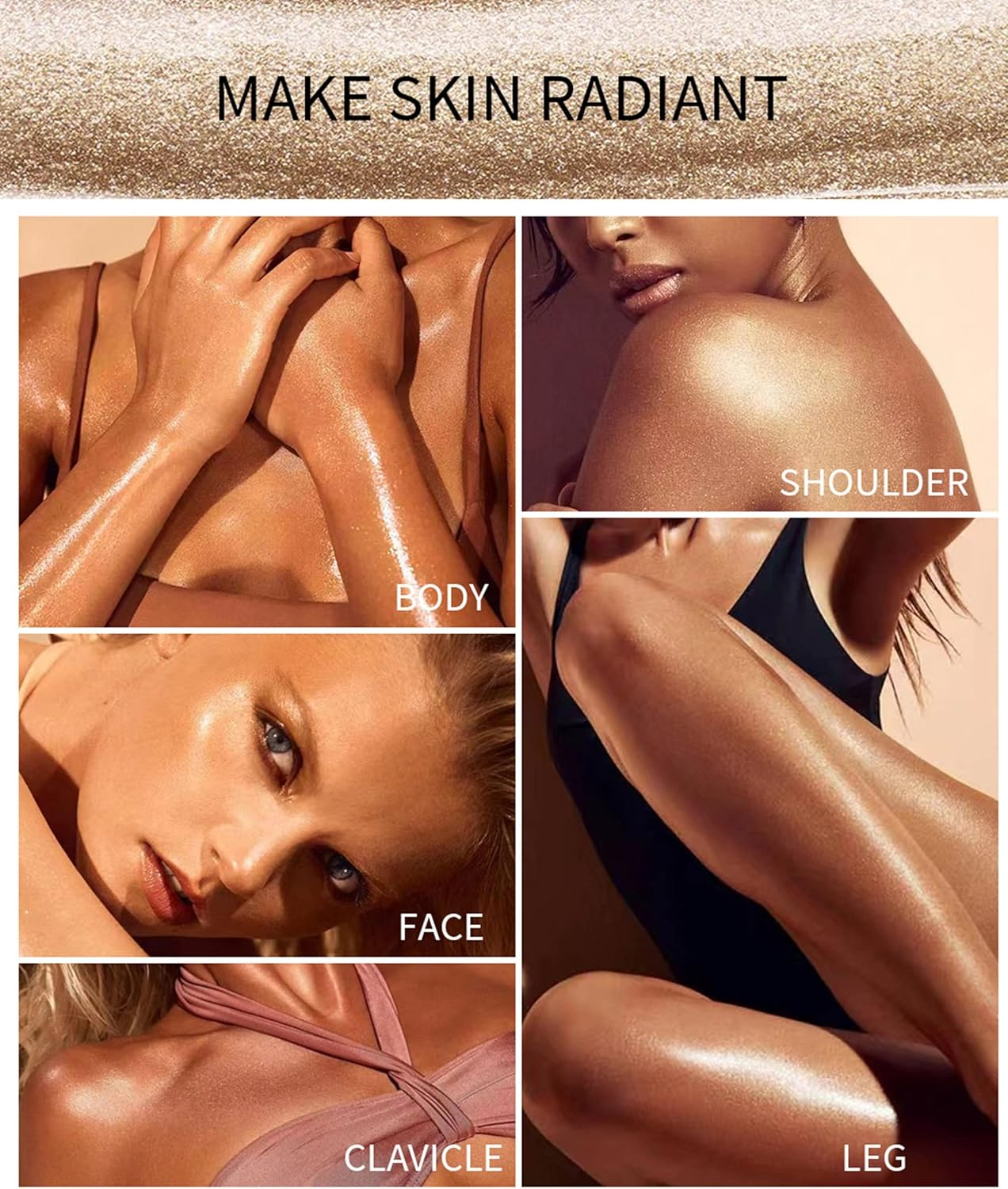 MAEPEOR Body Luminizer 6 Colors Waterproof Smooth Shimmer Face Glow Illuminator Non-Sticky Liquid Highlight (30 ML, 06 Rose Pink) image number 4