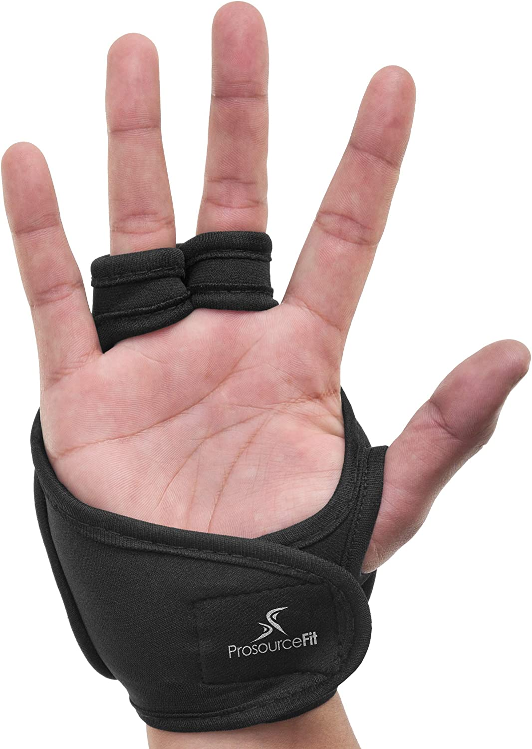 Prosource Fit Weighted Gloves, Pair of 2 Lb. Neoprene Hand Weights for Cardio Workouts - Black image number 5