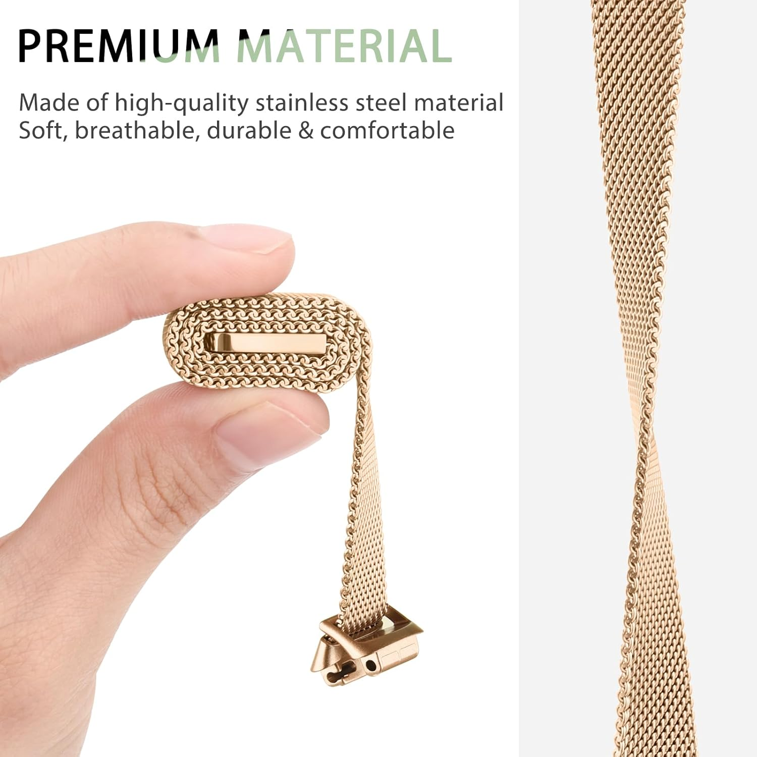 Leonids for Fitbit Inspire 3 Bands, Stainless Steel Mesh Loop Writband Straps for Fitbit Inspire 3 Fitness Tracker for Women Men