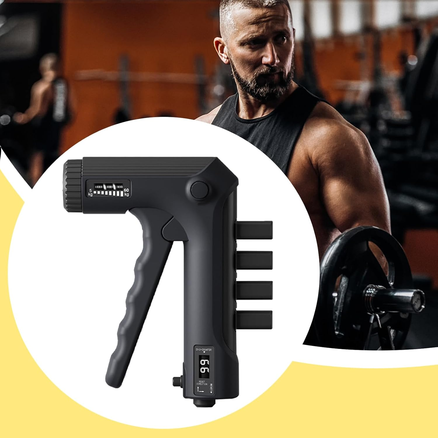 Grip Strength Trainer | Adjustable Forearm Strength Trainer - Fitness Equipment & Accessories for Home Gym Exercise Fitness Training Recovery Muscle-Building - Black image number 2